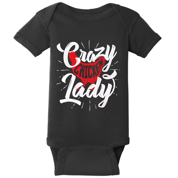 Crazy Chicken Lady - Chickens Farmer Farming Baby Bodysuit