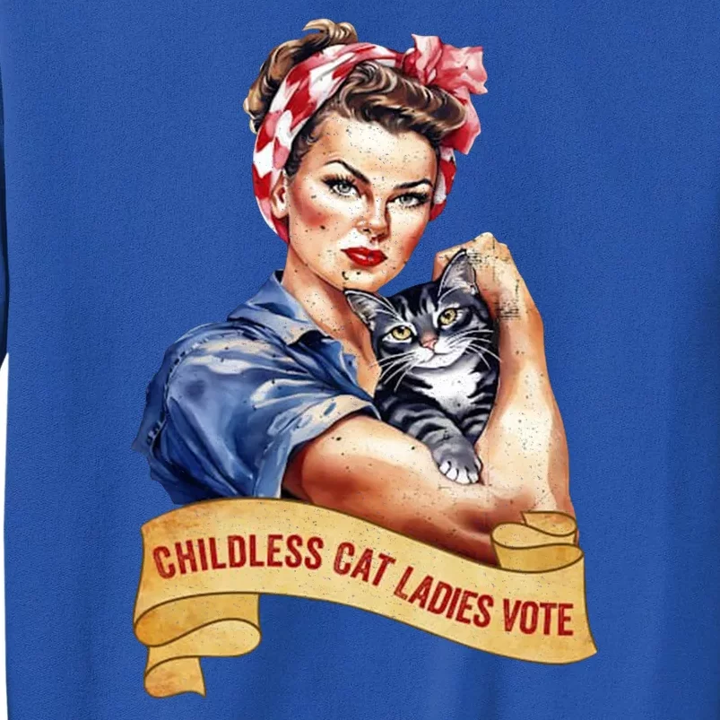 Childless Cat Ladies Vote Kamala Harris 2024 Election Tall Sweatshirt