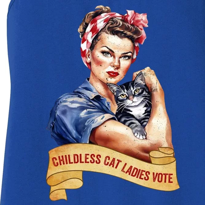 Childless Cat Ladies Vote Kamala Harris 2024 Election Women's Racerback Tank