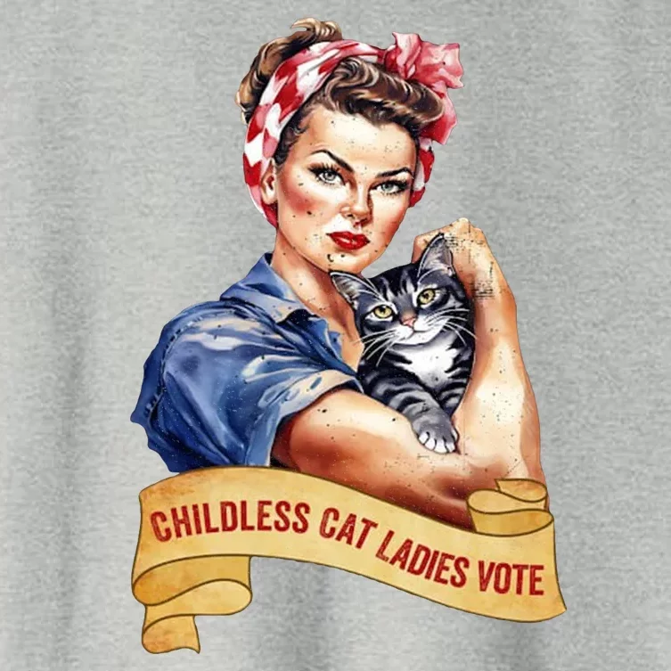 Childless Cat Ladies Vote Kamala Harris 2024 Election Women's Crop Top Tee