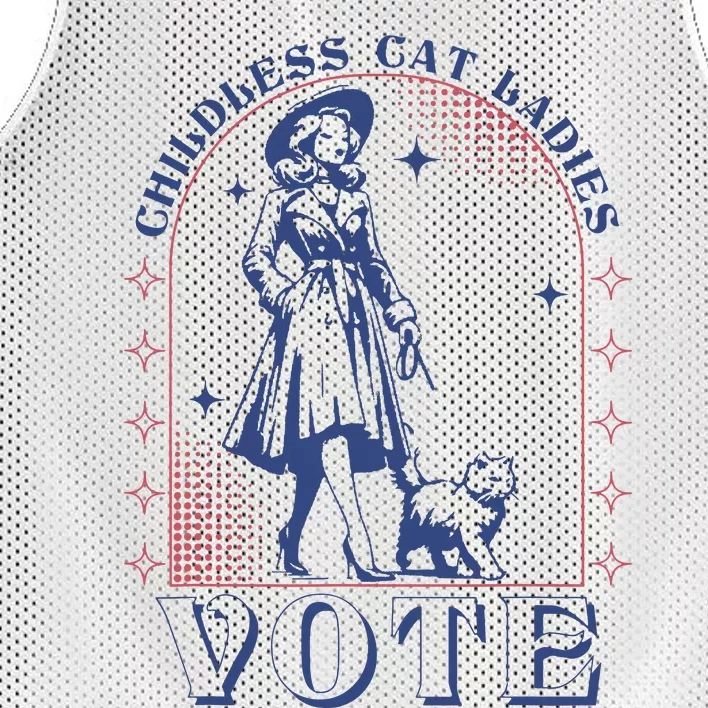 Childless Cat Ladies Vote Retro Election 2024 Usa Mesh Reversible Basketball Jersey Tank