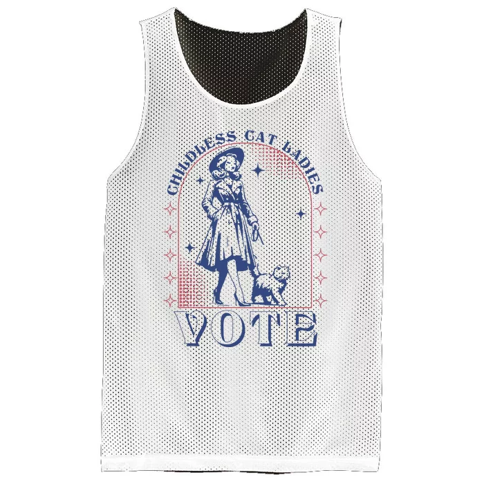 Childless Cat Ladies Vote Retro Election 2024 Usa Mesh Reversible Basketball Jersey Tank