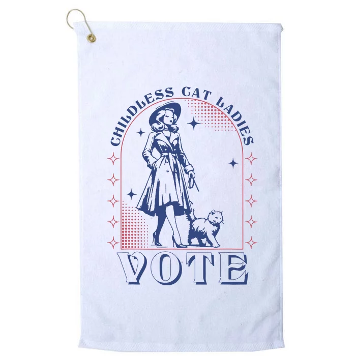 Childless Cat Ladies Vote Retro Election 2024 Usa Platinum Collection Golf Towel