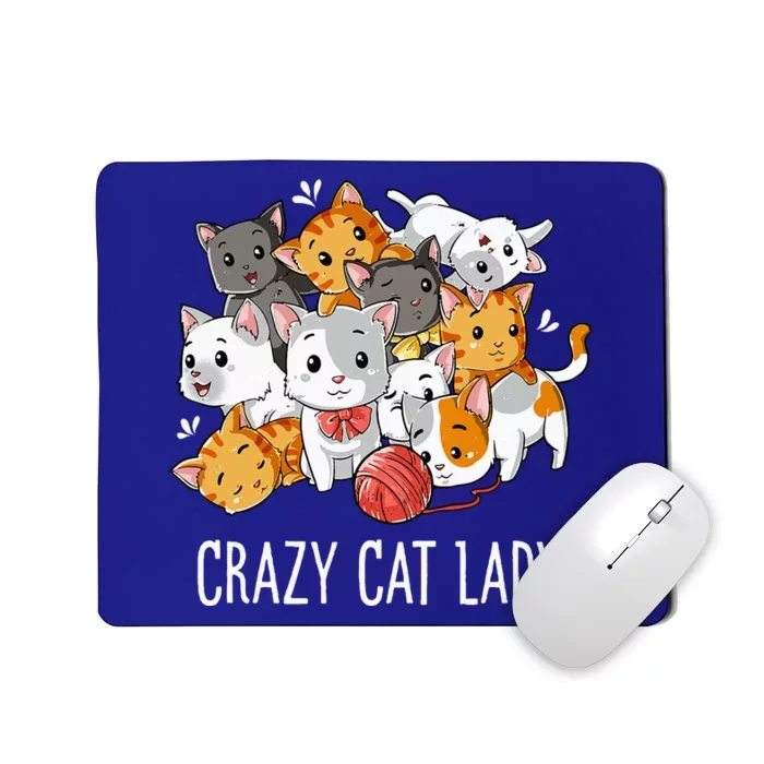 Crazy Cat Lady Funny Kitty Kitten Animal Lover Mousepad