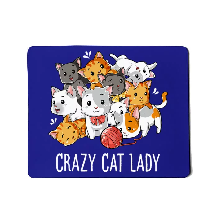 Crazy Cat Lady Funny Kitty Kitten Animal Lover Mousepad