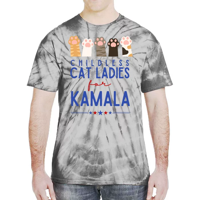 Childless Cat Ladies For Kamala Tie-Dye T-Shirt