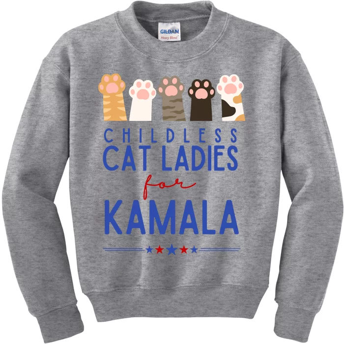 Childless Cat Ladies For Kamala Kids Sweatshirt