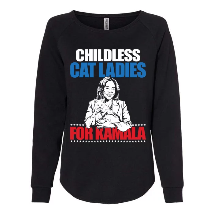 Childless Cat Ladies For Kamala Womens California Wash Sweatshirt