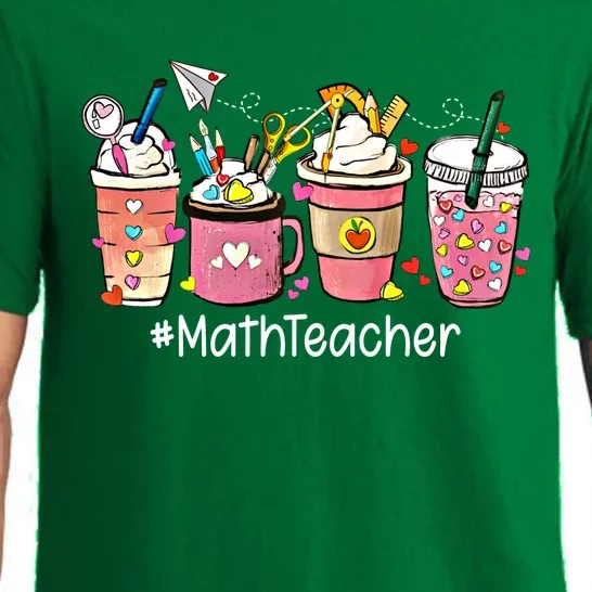 Cute Coffee Latte Math Teacher ValentineS Day Gift Pajama Set