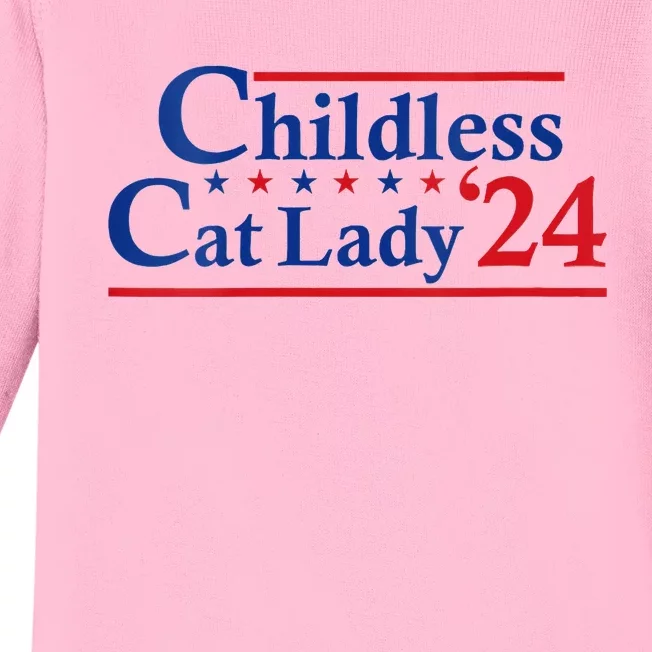 Childless Cat Lady Kamala Baby Long Sleeve Bodysuit