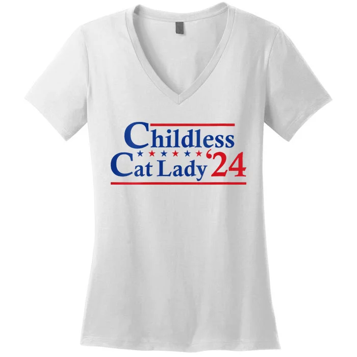 Childless Cat Lady Kamala Women's V-Neck T-Shirt