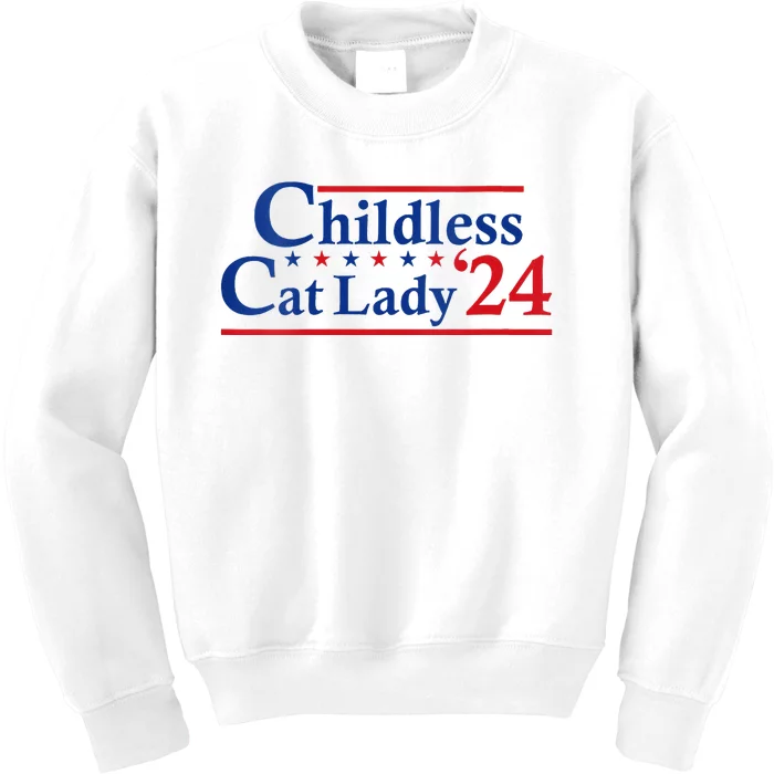 Childless Cat Lady Kamala Kids Sweatshirt