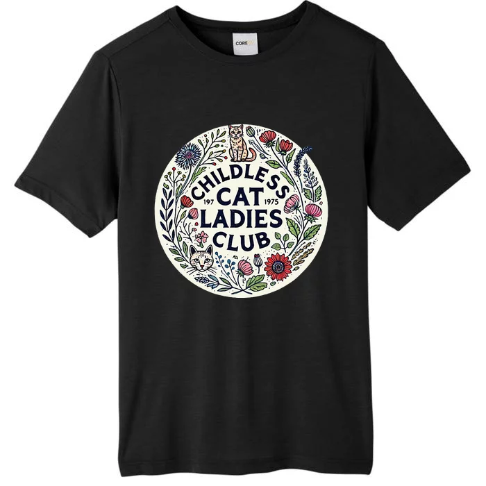 Childless Cat Ladies Club Illustration Cat Person Artwork ChromaSoft Performance T-Shirt