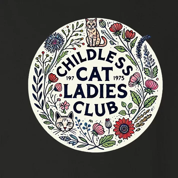 Childless Cat Ladies Club Illustration Cat Person Artwork Toddler Long Sleeve Shirt