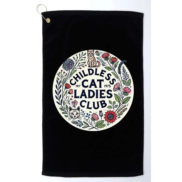 Childless Cat Ladies Club Illustration Cat Person Artwork Platinum Collection Golf Towel