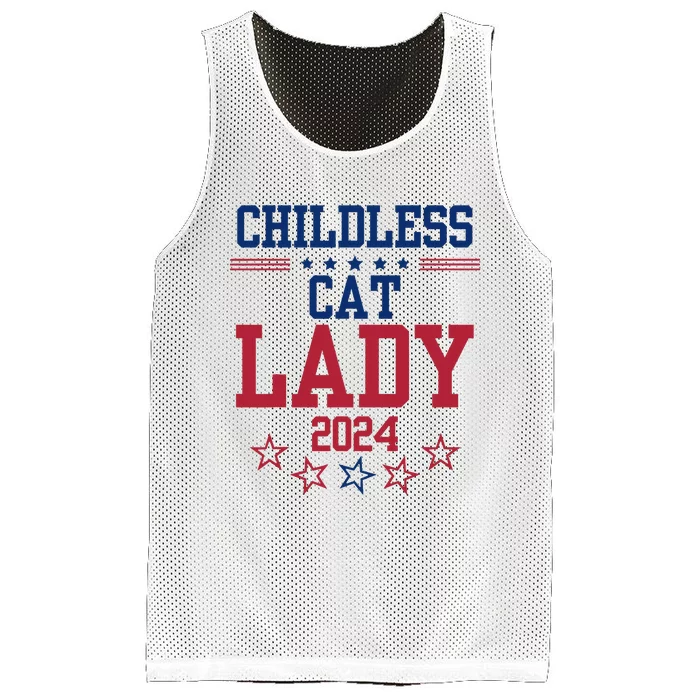 Childless Cat Lady 2024 Funny Political Elections Democrat Mesh Reversible Basketball Jersey Tank