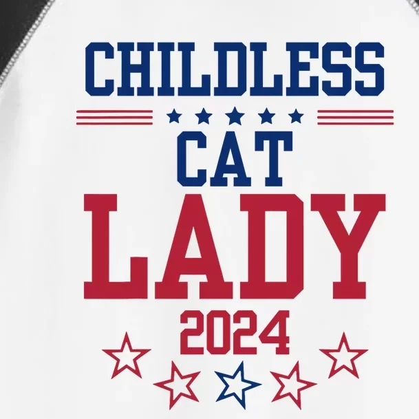 Childless Cat Lady 2024 Funny Political Elections Democrat Toddler Fine Jersey T-Shirt