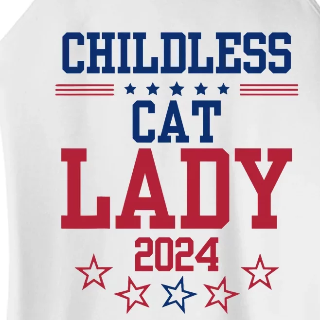 Childless Cat Lady 2024 Funny Political Elections Democrat Women’s Perfect Tri Rocker Tank