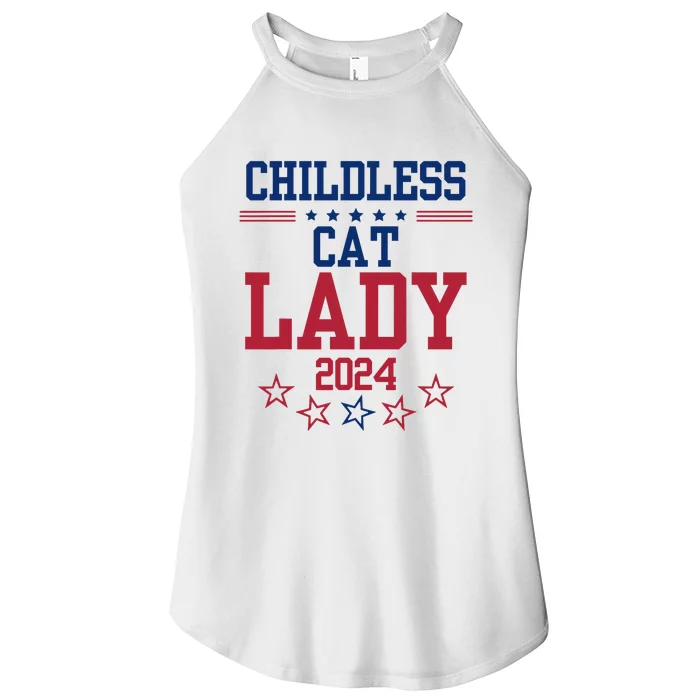 Childless Cat Lady 2024 Funny Political Elections Democrat Women’s Perfect Tri Rocker Tank