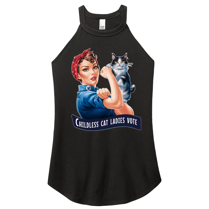 Childless Cat Ladies Vote Rosie The Riveter Women’s Perfect Tri Rocker Tank