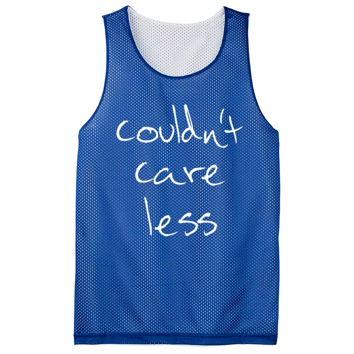 Couldnt Care Less Funny Sarcastic Bitchy Word Gift Mesh Reversible Basketball Jersey Tank