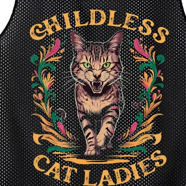 Childless Cat Ladies Feminist Childless Cat Ladies 2024 Mesh Reversible Basketball Jersey Tank