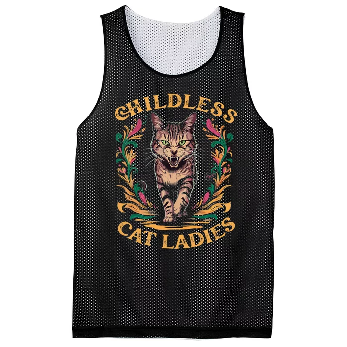 Childless Cat Ladies Feminist Childless Cat Ladies 2024 Mesh Reversible Basketball Jersey Tank