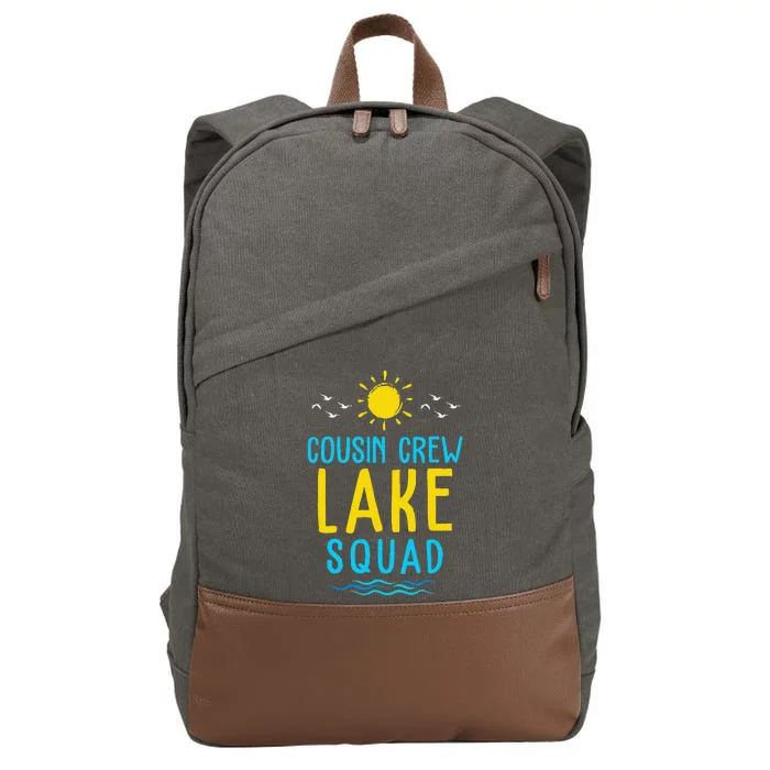 Cousin Crew Lake Squad Summer Vacation Family Matching Cotton Canvas Backpack