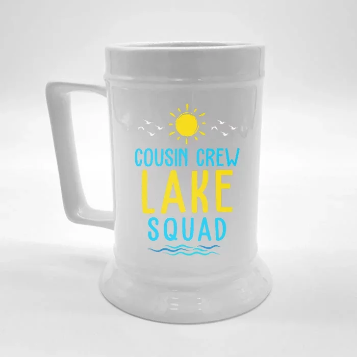 Cousin Crew Lake Squad Summer Vacation Family Matching Front & Back Beer Stein