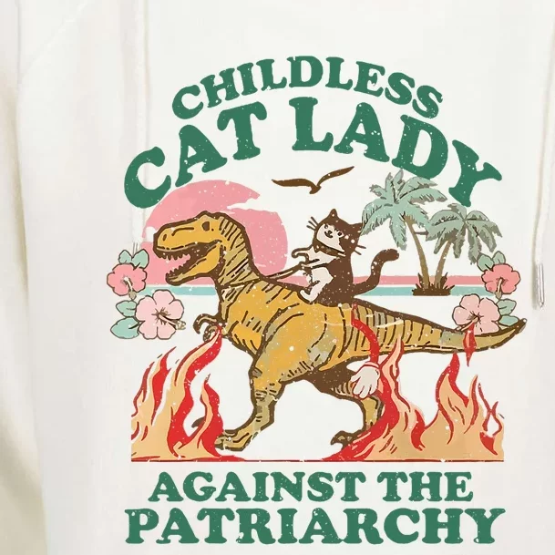 Childless Cat Lady Against The Patriarchy Kamala Harris 2024 Womens Funnel Neck Pullover Hood