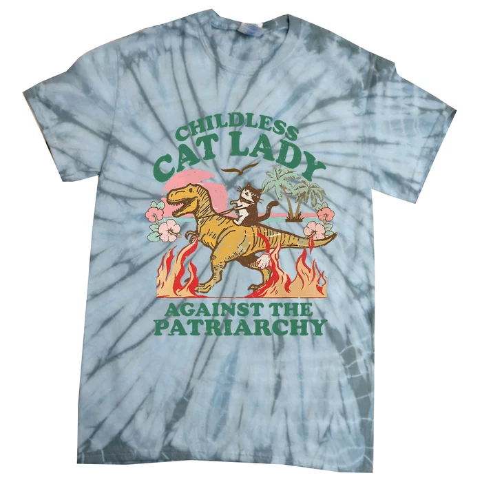 Childless Cat Lady Against The Patriarchy Kamala Harris 2024 Tie-Dye T-Shirt