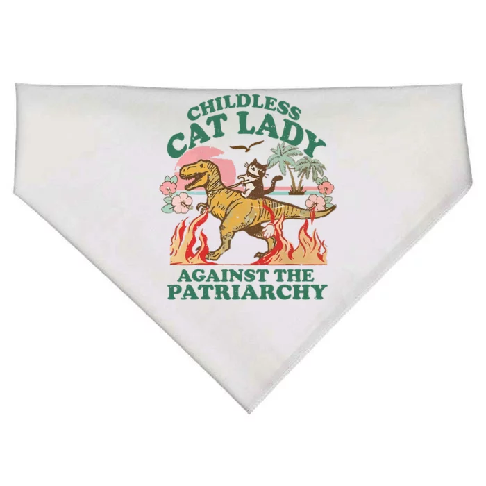 Childless Cat Lady Against The Patriarchy Kamala Harris 2024 USA-Made Doggie Bandana