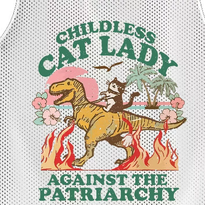 Childless Cat Lady Against The Patriarchy Kamala Harris 2024 Mesh Reversible Basketball Jersey Tank