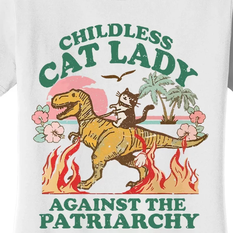 Childless Cat Lady Against The Patriarchy Kamala Harris 2024 Women's T-Shirt