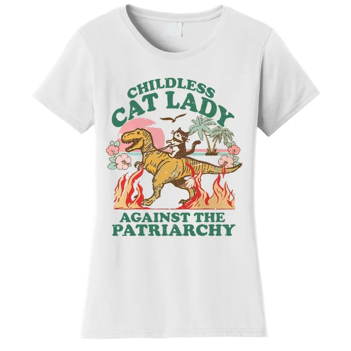 Childless Cat Lady Against The Patriarchy Kamala Harris 2024 Women's T-Shirt