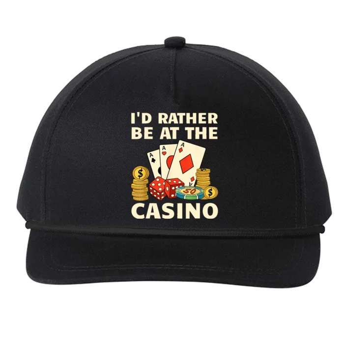 Cool Casino Lover Art For Women Casino Gambling Gambler Snapback Five-Panel Rope Hat