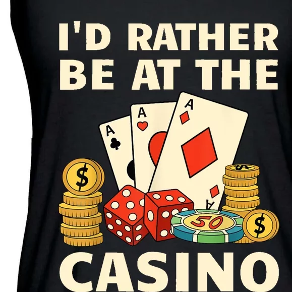 Cool Casino Lover Art For Women Casino Gambling Gambler Ladies Essential Flowy Tank