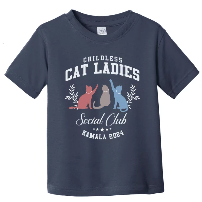 Childless Cat Ladies Social Club Voting Kamala Election 2024 Toddler T-Shirt