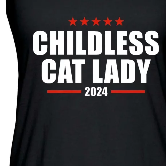 Childless Cat Lady 2024 Childless Cat Lady Ladies Essential Flowy Tank