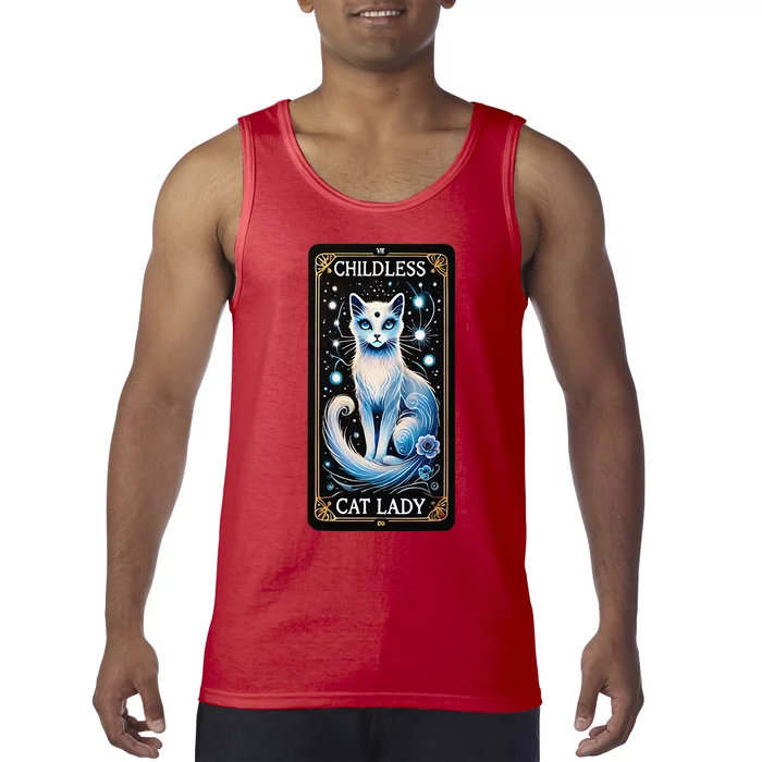 Childless Cat Lady Tarot Card Gift Tank Top