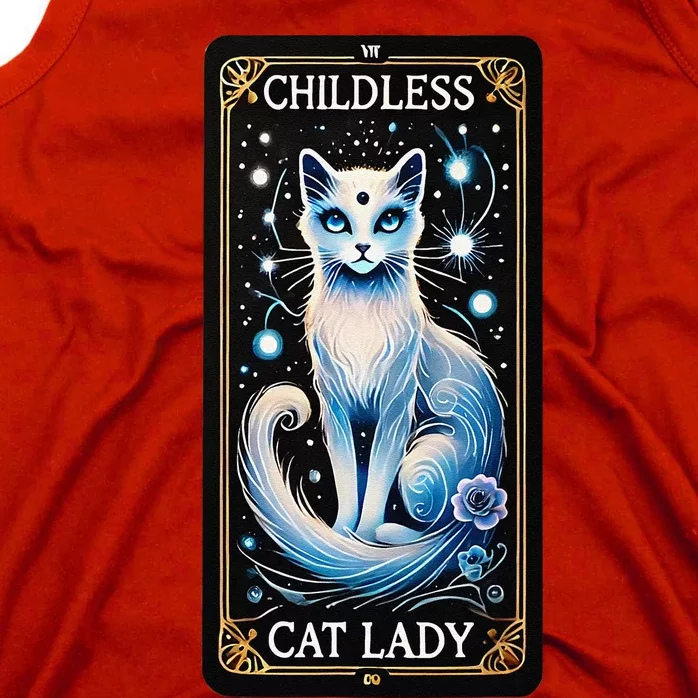 Childless Cat Lady Tarot Card Gift Tank Top