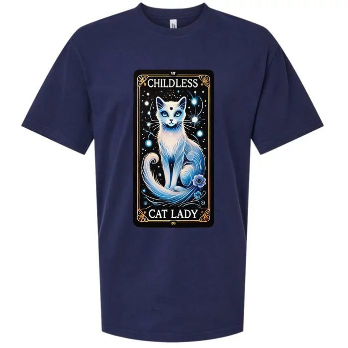 Childless Cat Lady Tarot Card Gift Sueded Cloud Jersey T-Shirt