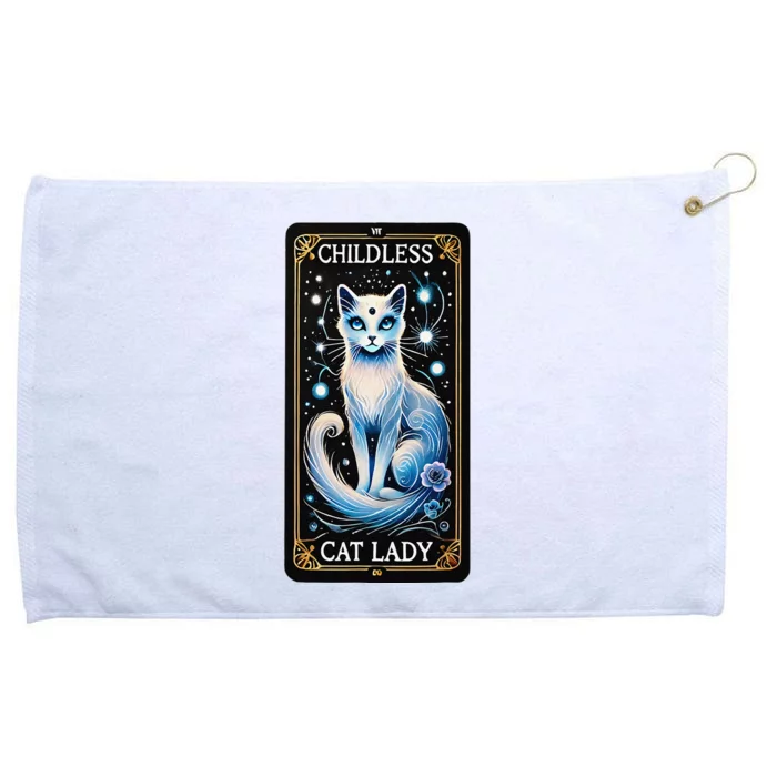 Childless Cat Lady Tarot Card Gift Grommeted Golf Towel