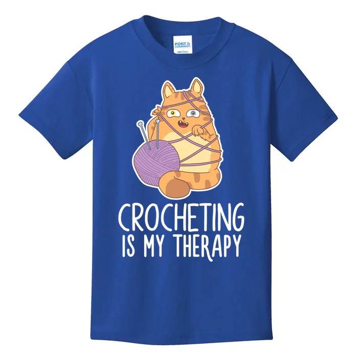 Crocheting Cat Lover Yarn Sewing Knitting Lover Great Gift Kids T-Shirt