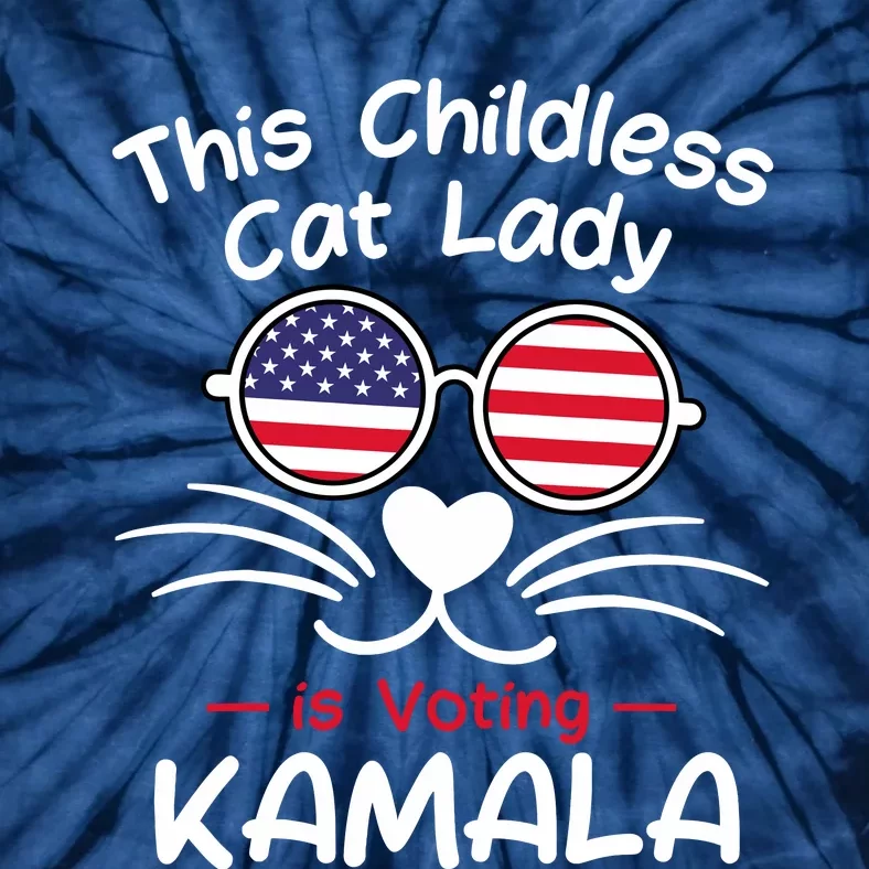 Childless Cat Lady Is Voting Kamala Tie-Dye T-Shirt