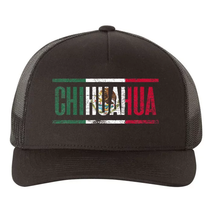 Chihuahua Con La Bandera De México Yupoong Adult 5-Panel Trucker Hat