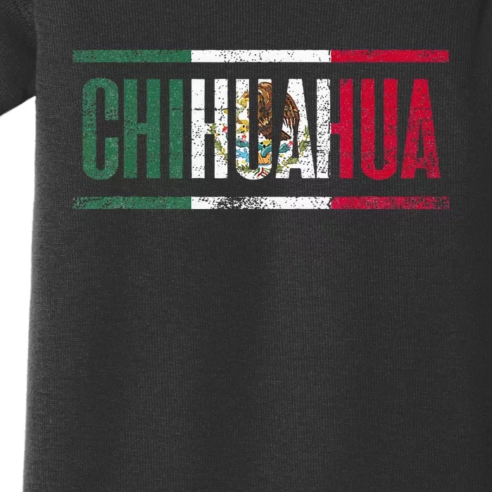 Chihuahua Con La Bandera De México Baby Bodysuit