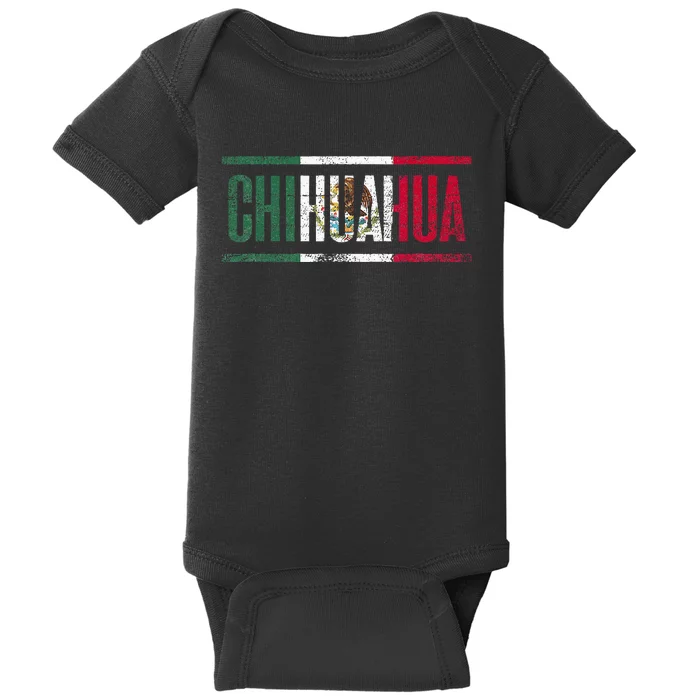 Chihuahua Con La Bandera De México Baby Bodysuit