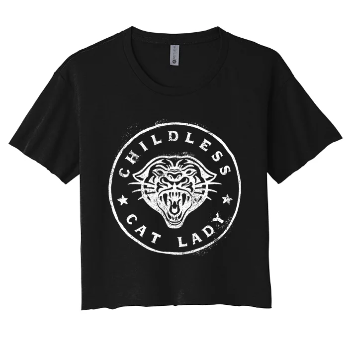 Childless Cat Lady Women's Crop Top Tee