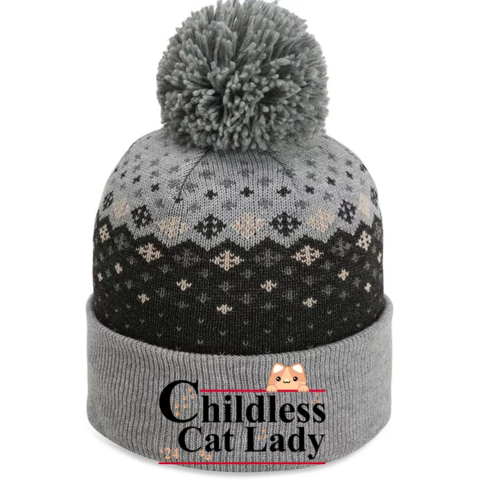 Childless Cat Lady 2024 Kamala Harris Election The Baniff Cuffed Pom Beanie